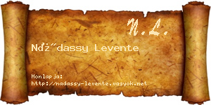 Nádassy Levente névjegykártya